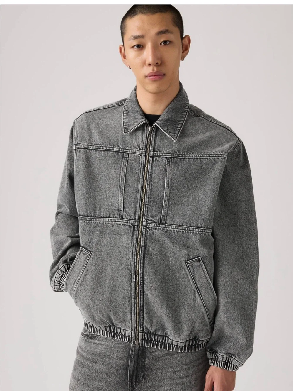 Levi’s Jaanai Men’s M Full Zip Gray Denim Jean Jacket Inner Pockets Runs Big.. - Picture 3 of 3